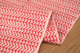 Shokunin Collection Hand-printed Chusen Japanese Tenugui Fabric - Kunoji Chain 25 red - panel